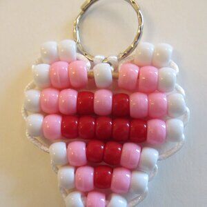 Pony Bead Heart Keychain Item #412025